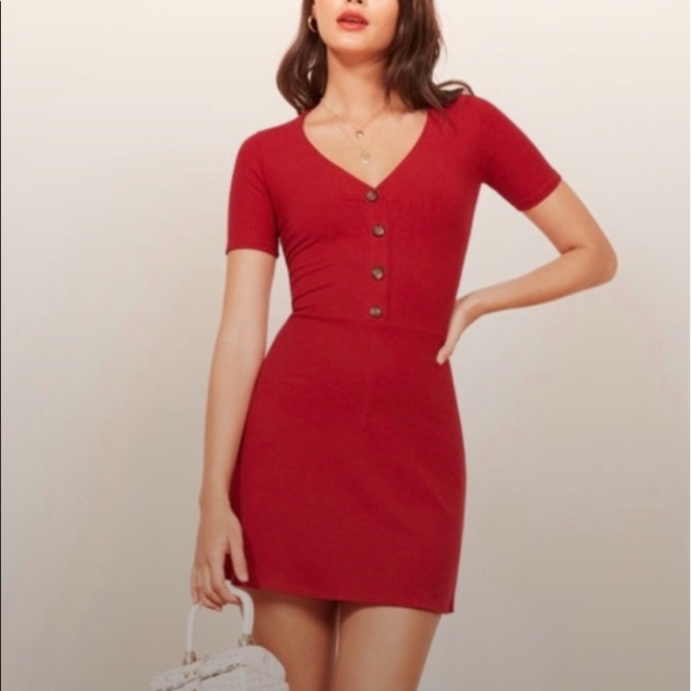 Reformation Cardinal Dress in Cherry